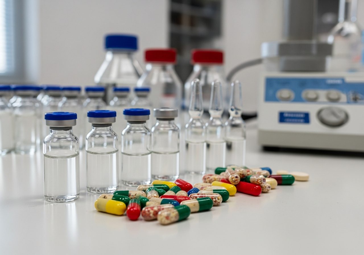 Clinical research vials and pharmaceutical preparations